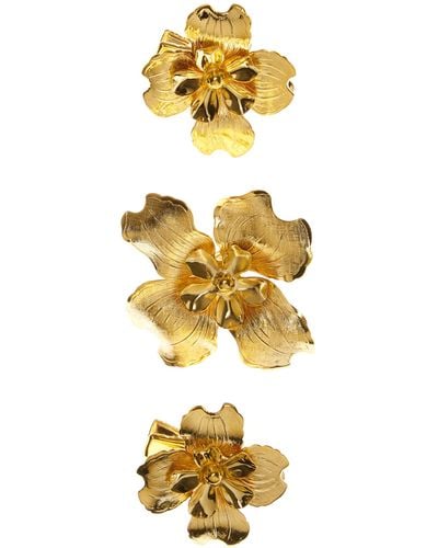 Lelet Alexandra Gold-tone Flower Clip Set - Metallic