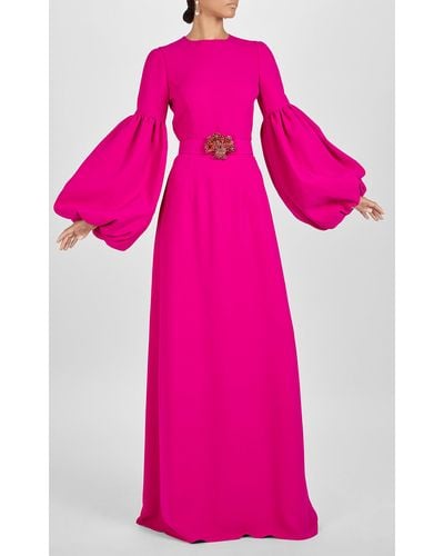 Andrew Gn Belted Maxi Dress - Pink