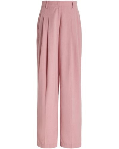 Frankie Shop Gelso Pleated Suiting Wide-leg Pants - Pink