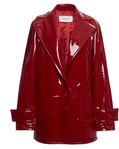 Valentino Patent Leather Jacket - Red