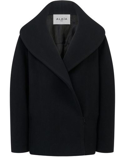 Alaïa Round Caban Coat - Black