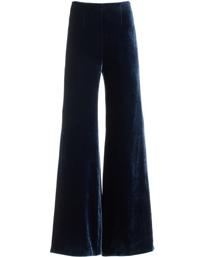 Galvan London Velvet Wide-leg Trousers - Blue