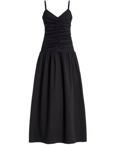 Anna Quan Mira Ruched Cotton Maxi Dress - Black
