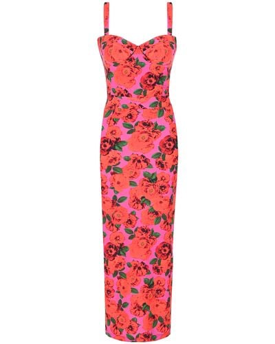New Arrivals Monique Dress In Floral Pink - Red
