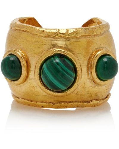 Sylvia Toledano 22k Gold-plated Malachite Dune Ring - Green