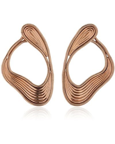 Fernando Jorge Stream Lines 18k Rose Gold Hoop Earrings - Pink