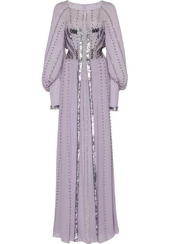 Temperley London Queenie Silk Gown - Purple