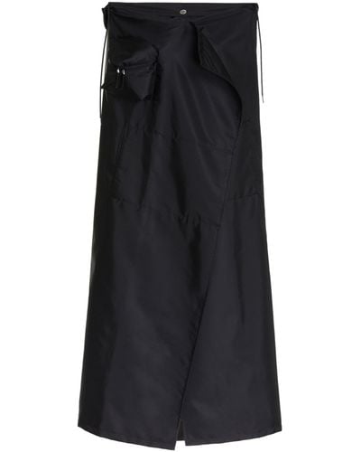 Prada Draped Gabardine Raincoat - Black