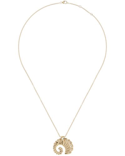 Yvonne Léon Elephant Shell 9k Yellow Gold Diamond Necklace - White
