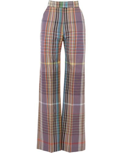 Martin Grant Sofia Wool Wide Straight-leg Trousers - Multicolour
