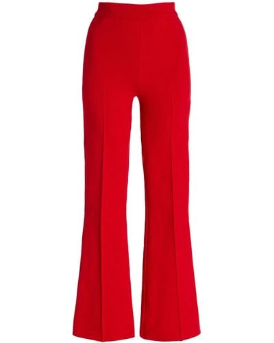 High Sport Kick Flared Stretch-cotton Knit Trousers