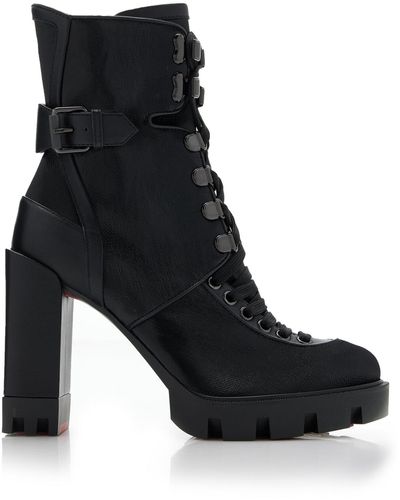 Christian Louboutin Macademia 100 Buckled Leather Boots - Black
