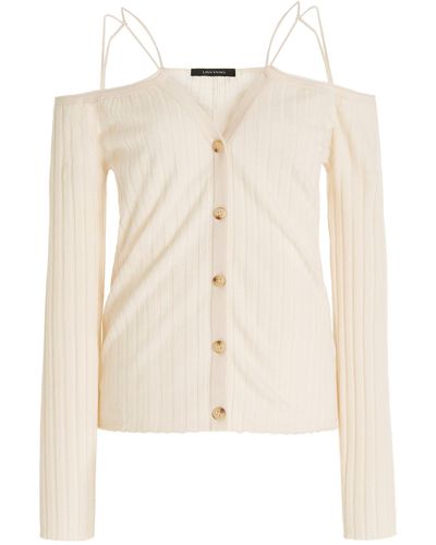Lisa Yang Clarissa Cutout Cashmere Top - White