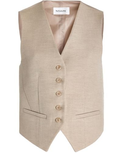 Frankie Shop Gelso Woven Waistcoat - Natural
