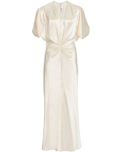 Victoria Beckham Gathered Midi Dress - White