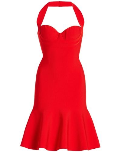 Alaïa Iconic Bra Crepe Bustier Mini Dress - Red