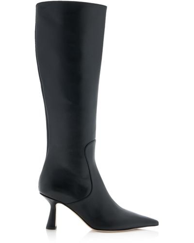 Aeyde Esme Leather Knee Boots - Black