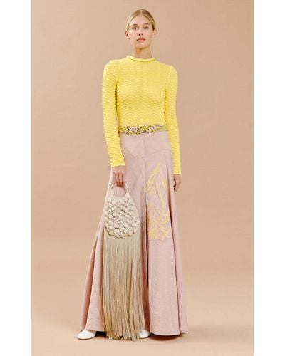 Silvia Tcherassi Jari Textured Cotton-blend Top - Yellow