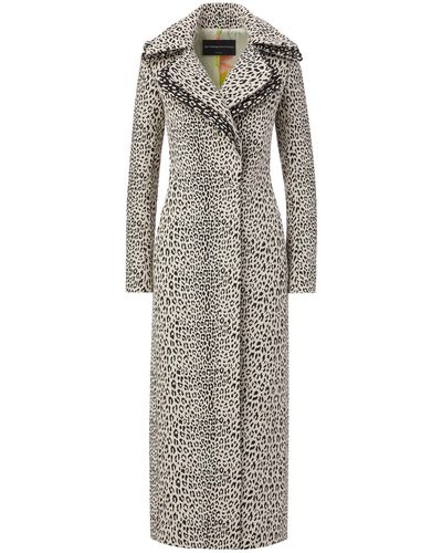 Brandon Maxwell Leopard Jacquard Long Coat - Multicolour