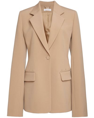 Chloé Cavalry Pearl-embellished Wool Blazer - Natural