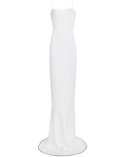 Jacquemus Aro Asymmetric Fold-over Gown - White