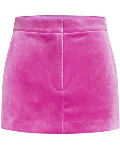 Alex Perry Lark Velvet Mini Skirt - Pink