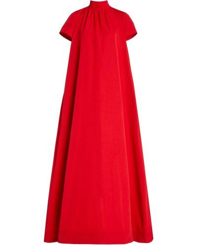 STAUD Ilana High-neck Crepe Maxi Dress - Red