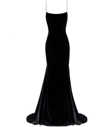 Alex Perry Kim Velvet Slip Dress - Black
