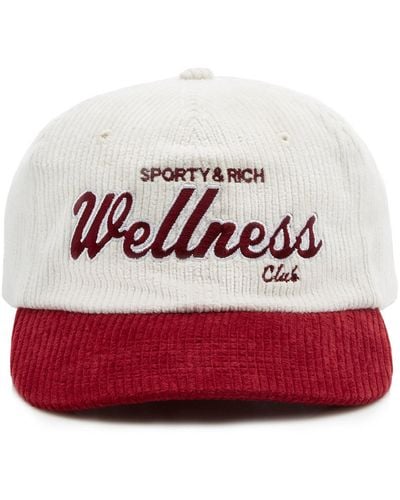 Sporty & Rich Wellness Club Cotton Corduroy Baseball Cap - White