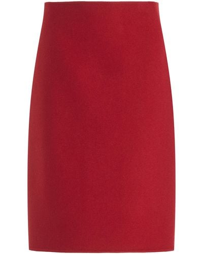 The Row Bart Cashmere Midi Skirt - Red