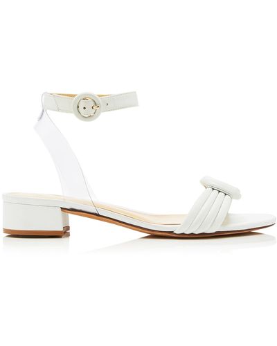 Alexandre Birman Vicky Knotted Leather And Pvc Sandals - White