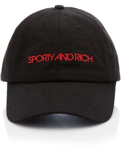 Sporty & Rich Disco Cotton Baseball Hat - Black