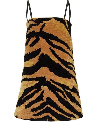 Oscar de la Renta Chenille Tiger-jacquard Mini Dress - Multicolour