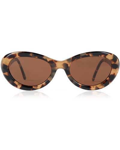 Totême The Ovals Round-frame Acetate Sunglasses - Brown
