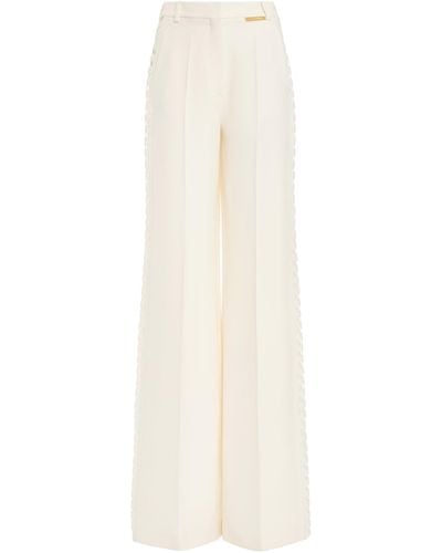 Zuhair Murad Lace-detailed Cady Wide-leg Pants - White
