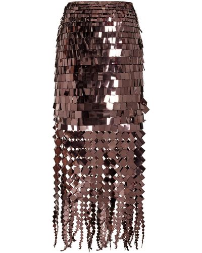 Jonathan Simkhai Lucee Sequin Midi Skirt - Brown