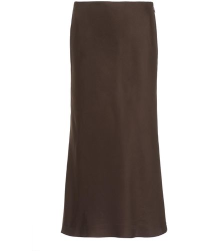 Totême Silk Slip Skirt - Brown