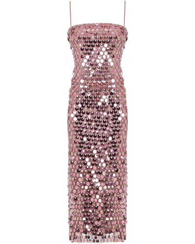 New Arrivals Phoenix Dress In Rose Pink Sequin - White