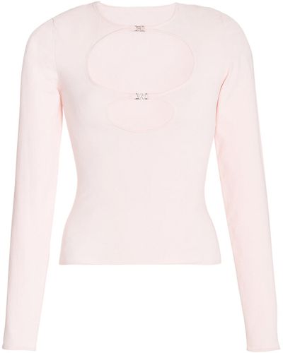 Alexander Wang Logo-detailed Cutout Cotton Top - Pink