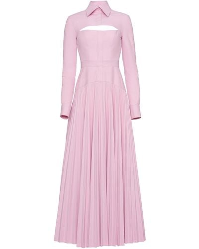 Brandon Maxwell Convertible Cotton-blend Midi Shirt Dress - Pink