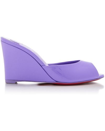Christian Louboutin Me Dolly 85mm Patent Leather Wedge Pumps - Purple