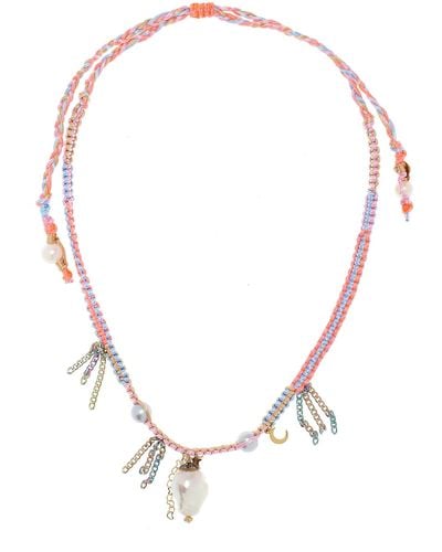 Joie DiGiovanni Neon Diamond Knotted Silk Multi-stone Necklace - Multicolour