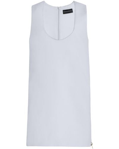 Brandon Maxwell Ava Wool Crepe Mini Dress - White
