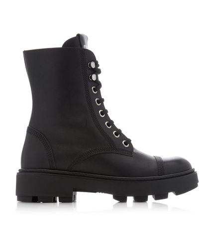 Miu Miu Cap Toe Combat Boots - Black