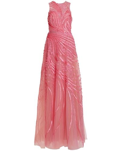 Elie Saab Beaded Maxi Dress - Pink
