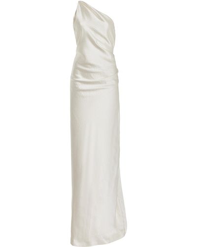 TOVE Caroline Textured Silk Maxi Dress - White