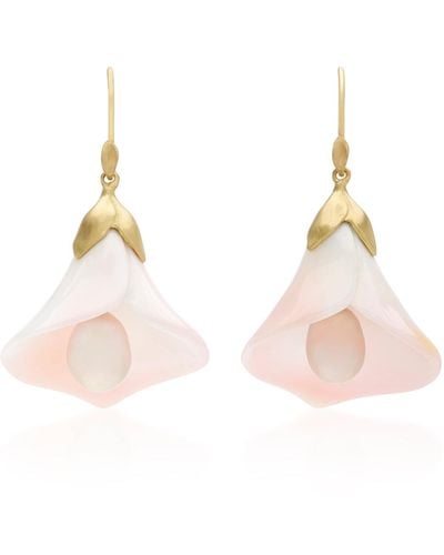 Annette Ferdinandsen 18k Gold, Pearl And Conch Earrings - Metallic
