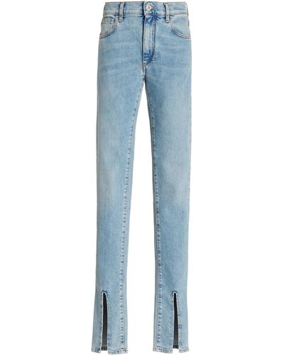 The Attico Split-hem Stretch High-rise Skinny Jeans - Blue