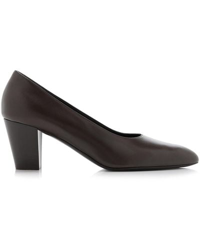 The Row Luisa Leather Court Shoes - Black