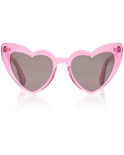 Saint Laurent Lou Lou Oversized Heart Sunglasses - Pink